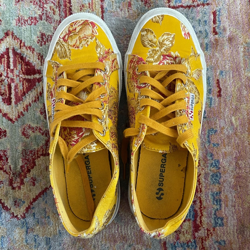 Superga Satin Embroidered Sneakers - Size 39